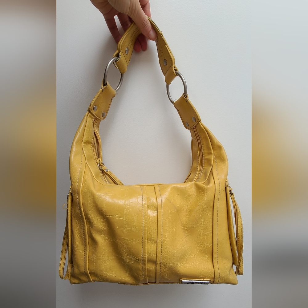 Kenneth Cole Yellow Leather Hobo Bag